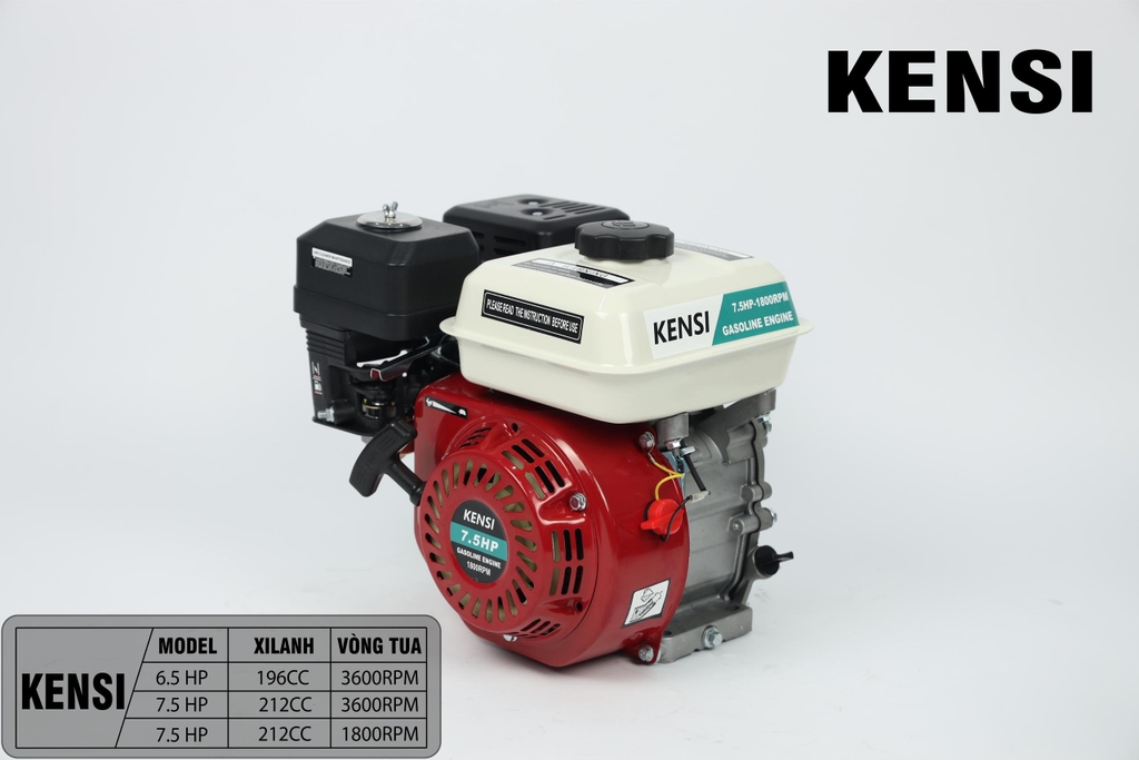 Động Cơ Xăng Kensi 7.5 HP Tua Chậm