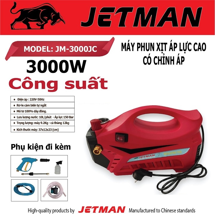 Máy Rửa Xe Jetman 3000W JM-3000JC Chỉnh Áp