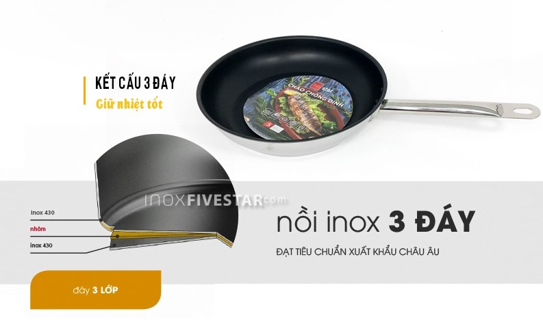 Chảo chống dính Fivestar inox 430