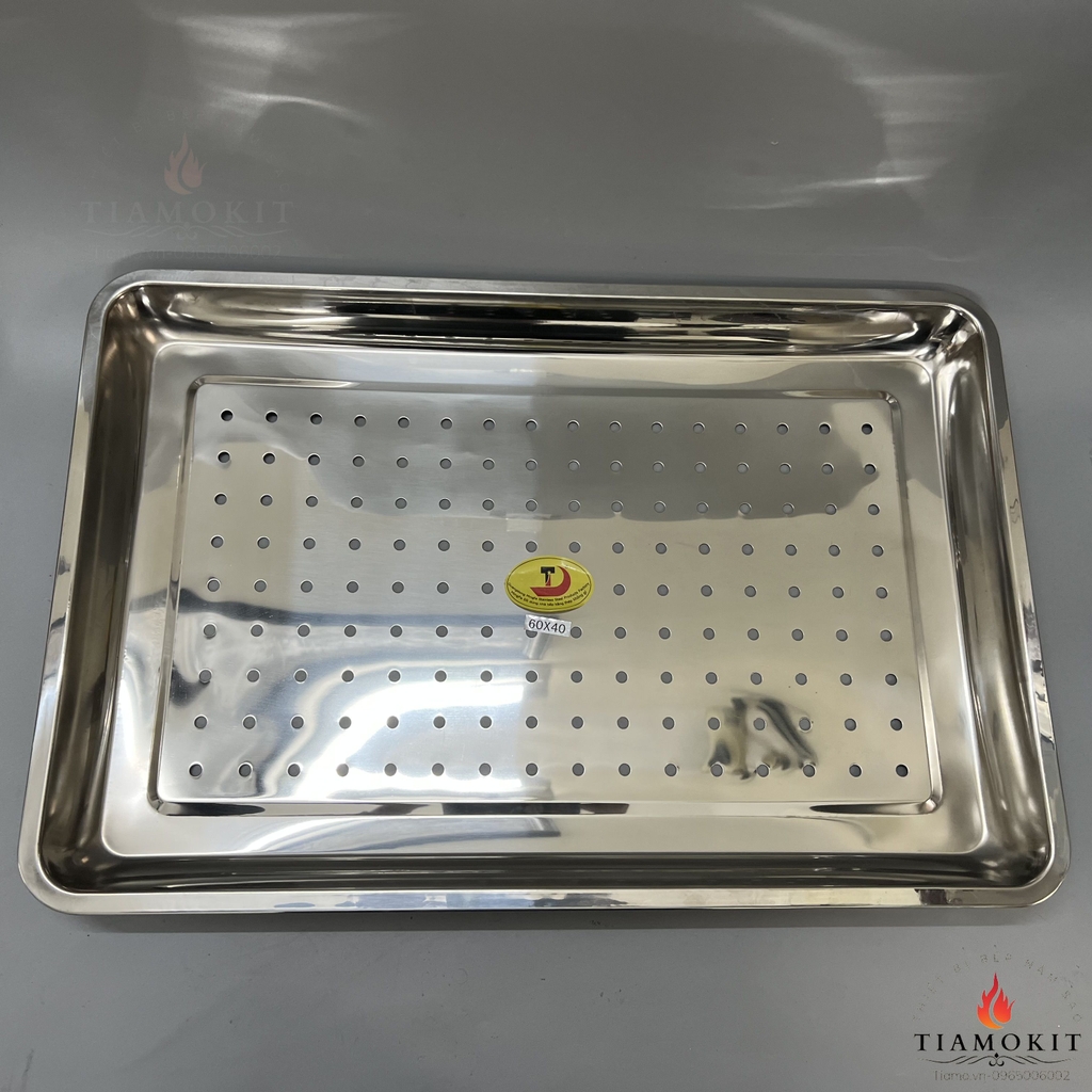 Khay inox  đục lỗ kích thước  40x60x5 cm ( Sus 304, sus 201. sus 430 )