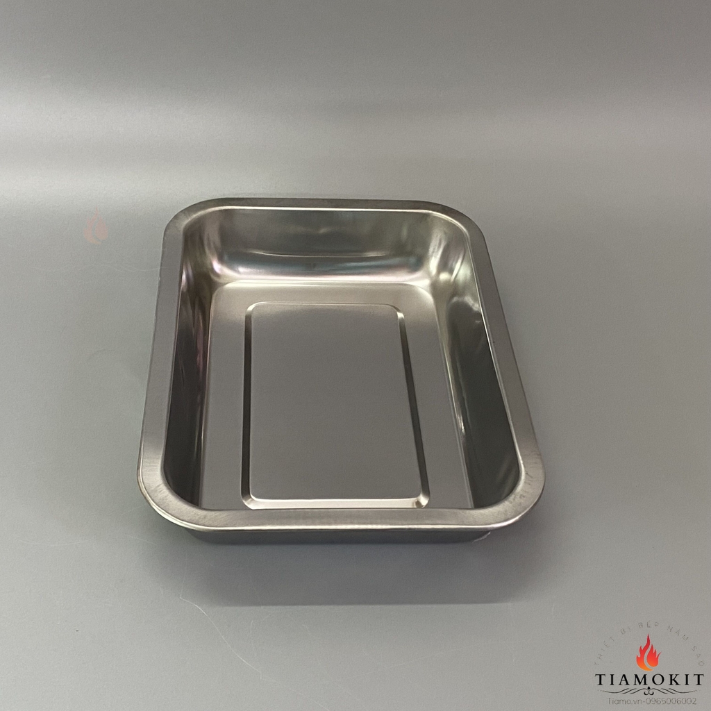 Khay inox để đồ chữ nhật Sus 201  kích thước 20x27 cm (Sâu 2cm, sâu 5cm, sâu 7cm)