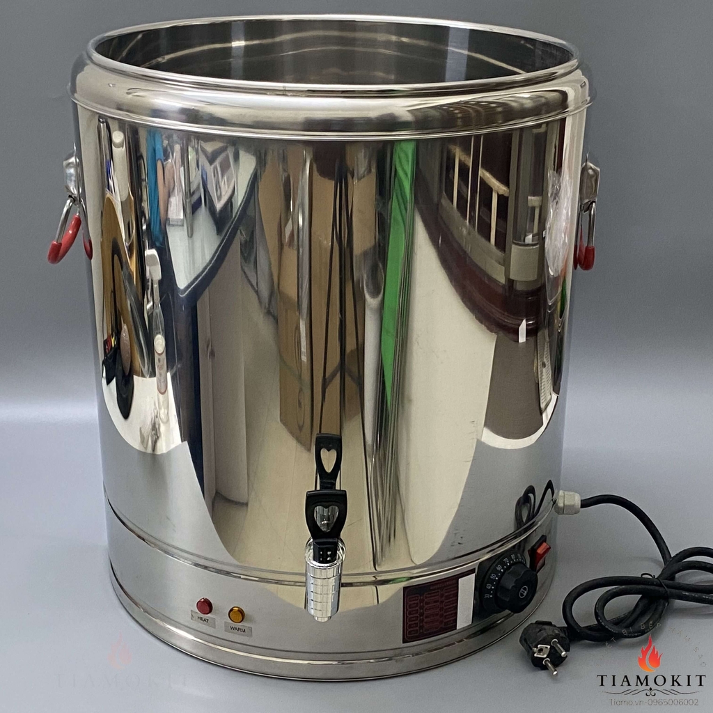 Nồi điện 15 lít inox 304 có xửng hấp, có vòi