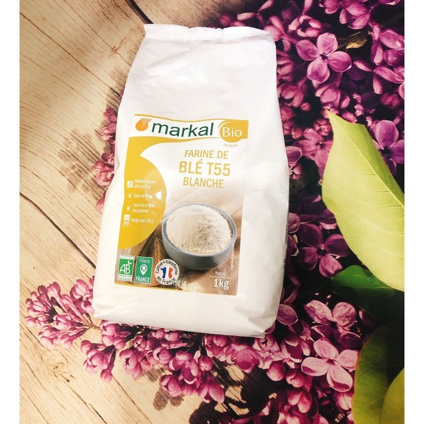 BỘT MÌ TRẮNG ĐA DỤNG hữu cơ T55 - EU Organic - Markal Pháp - 1kg