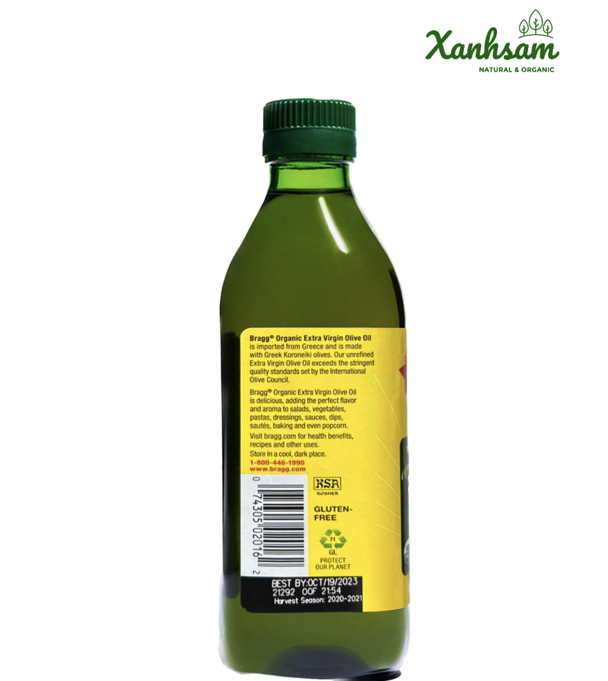 Dầu OLIVE hữu cơ - USDA - Virgin Bragg - Mỹ - 473ml