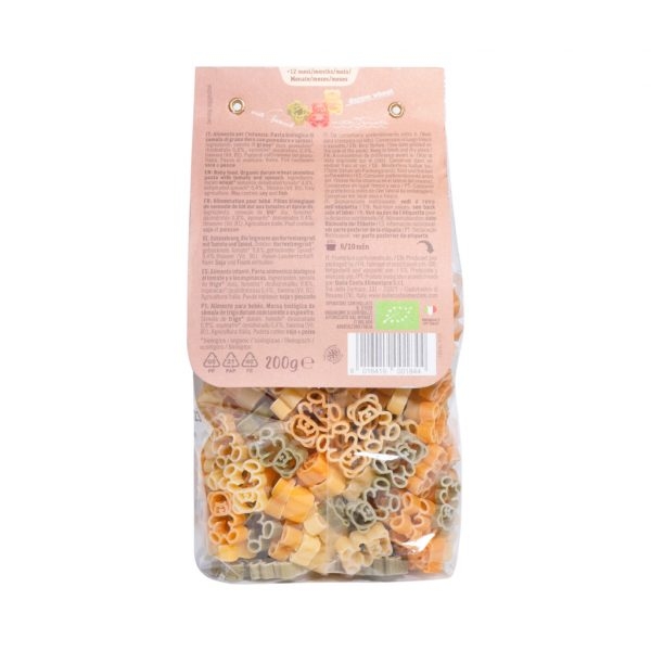 Nui RAU CỦ hữu cơ HÌNH GẤU TEDDY - EU Organic - Dalla Costa - Italy - 200gr