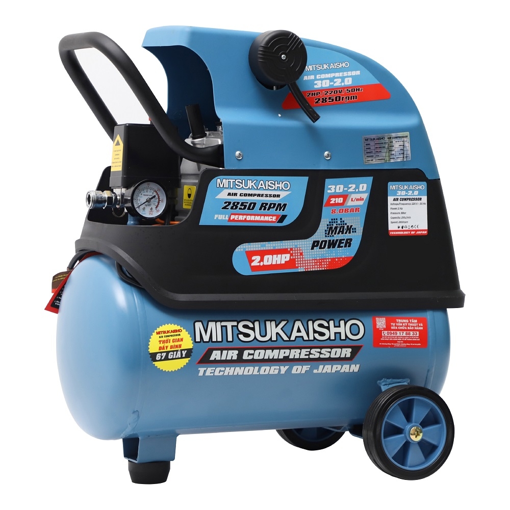 Máy nén khí Mitsukaisho 30-2.0 2.0HP Xanh đậm Điện 1 pha