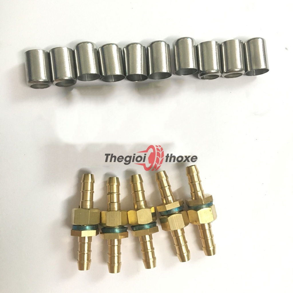 Bộ cos ép dây máy rửa xe (đầu đực + cái + áo ép) - Ren 13 mm