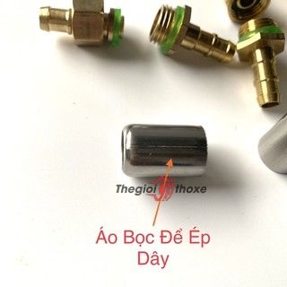 Bộ cos ép dây máy rửa xe (đầu đực + cái + áo ép) - Ren 13 mm