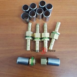 Bộ cos ép dây máy rửa xe (đầu đực + cái + áo ép) - Ren 13 mm