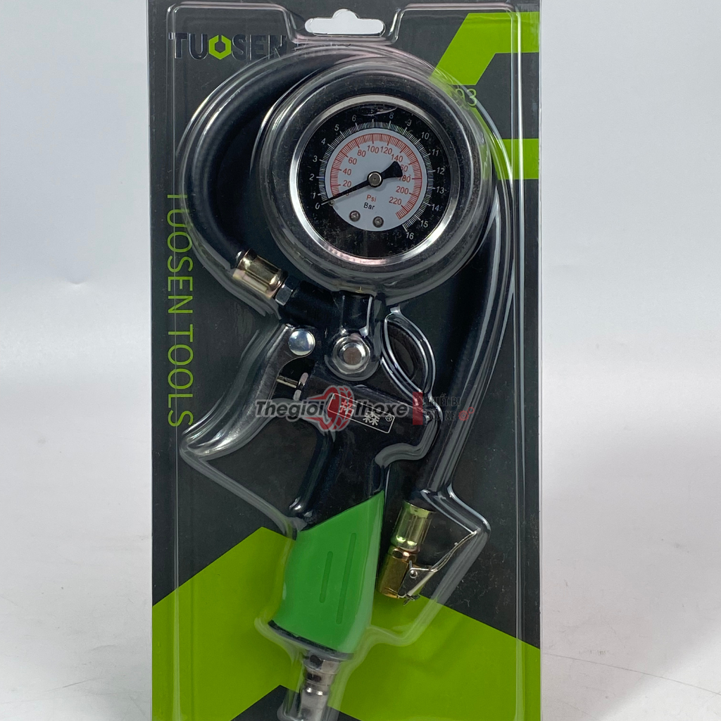 Đồng hồ bơm lốp xe máy, ô tô - Tuosen (mặt dầu)