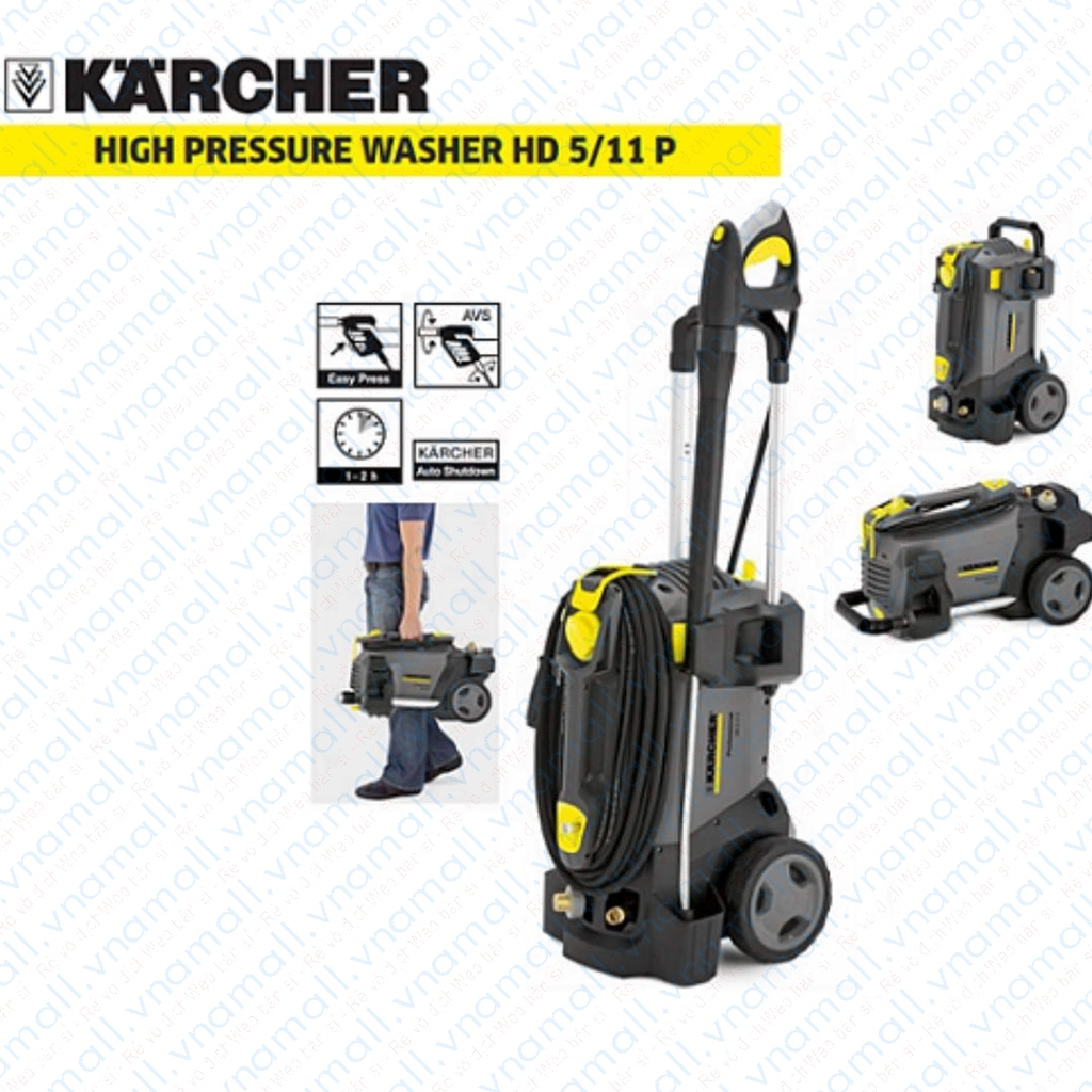 MÁY PHUN ÁP LỰC CAO KARCHER HD 5/11 P, HÀNG CHÍNH HÃNG NHẬP KHẨUTỪ ĐỨC