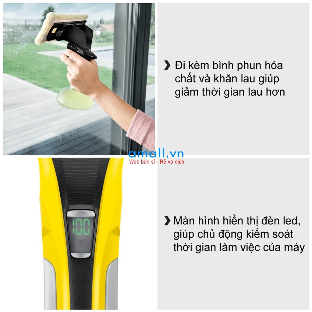 Máy lau kiếng cầm tay Karcher WV6 Plus, Hàng chính hãng được sản xuất tại Ý