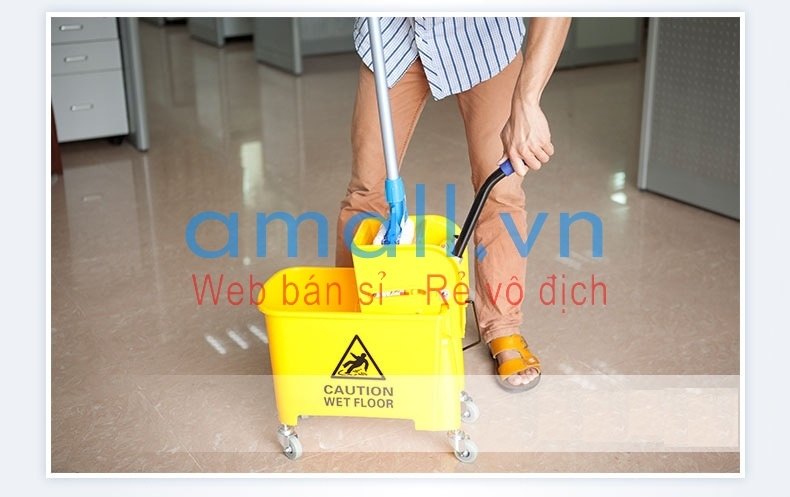 Xe vắt nước lau nhà 20L B-038|Xe ép nước lau sàn|Xe đẩy vắt nước lau sàn