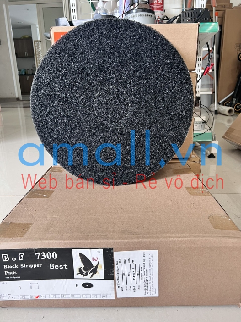 Miếng pad chà sàn BF 7200 đường kính 16 inch, 5 miếng/thùng, màu đen