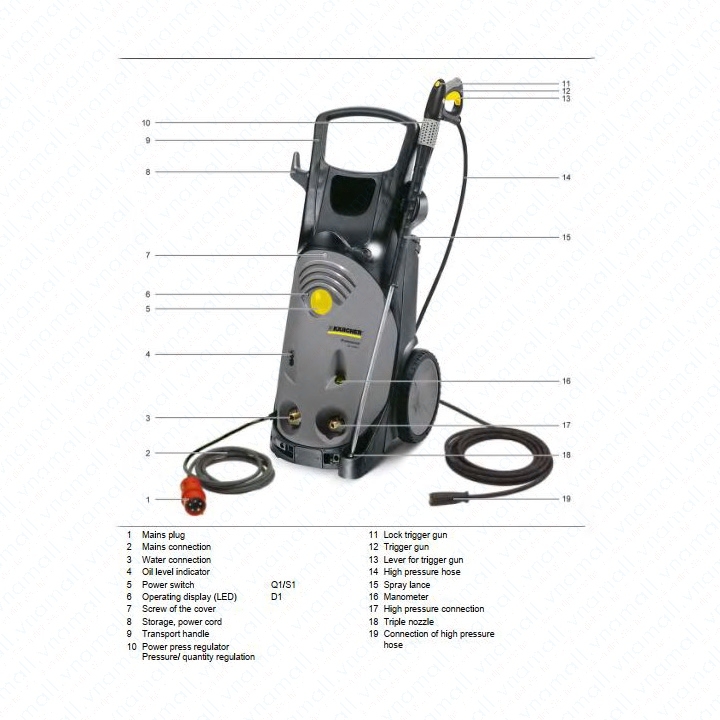 MÁY PHUN XỊT RỬA ÁP LỰC CAO KARCHER HD 10/25-4 S - 9.2KW, 380V, HÀNG CHÍNH HÃNG THƯƠNG HIỆU CỦA ĐỨC