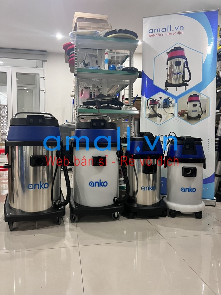 Máy hút bụi khô ướt 30L 1800w, thùng nhựa ANKO AS301 - Màu xanh