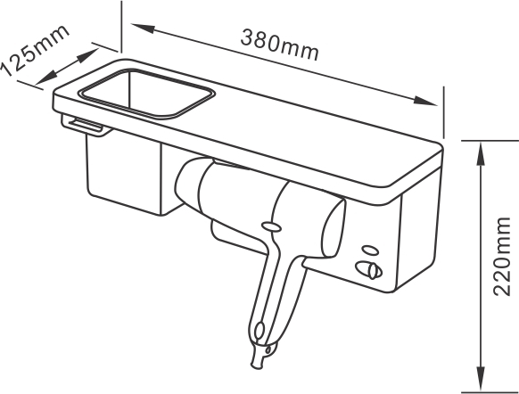 Máy sấy tóc kết hợp khay đựng đồ XINDA RCY120-20C1