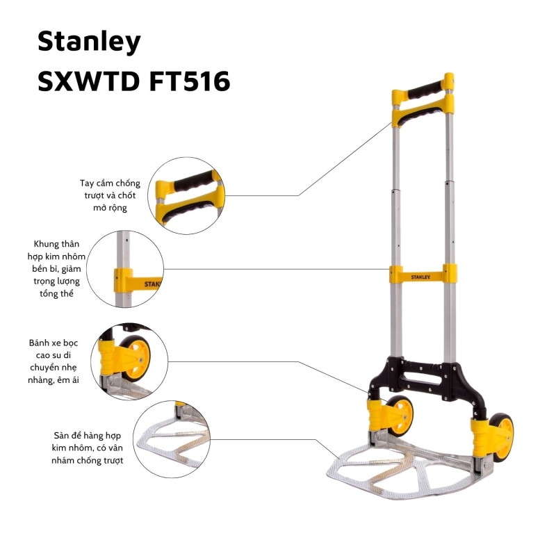 Xe đẩy hàng 2 bánh Stanley FT516