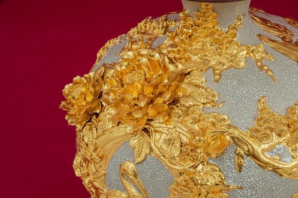 Bình Hút Lộc Diên Niên Trường Thọ Men Rạn Dát Vàng Bát Tràng