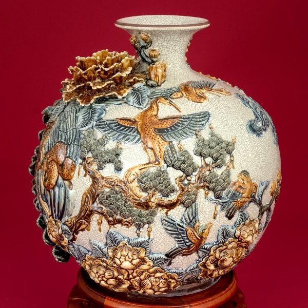 Bình Hút Lộc Công Danh Phú Quý Men Rạn Bát Tràng