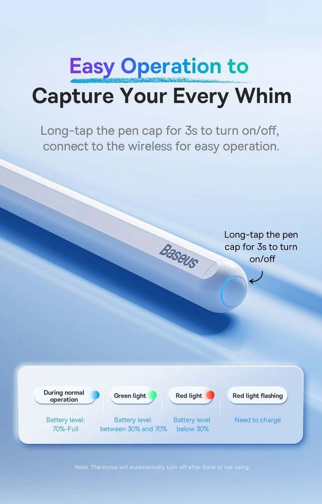 Bút Cảm Ứng Baseus Pencil 2 Smooth Writing Wireless Charging Stylus Dùng Cho iPad