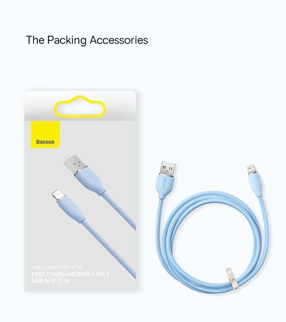 Cáp sạc nhanh USB IPhone Baseus Jelly Liquid Silica Gel Fast Charging 2.4A Data Cable