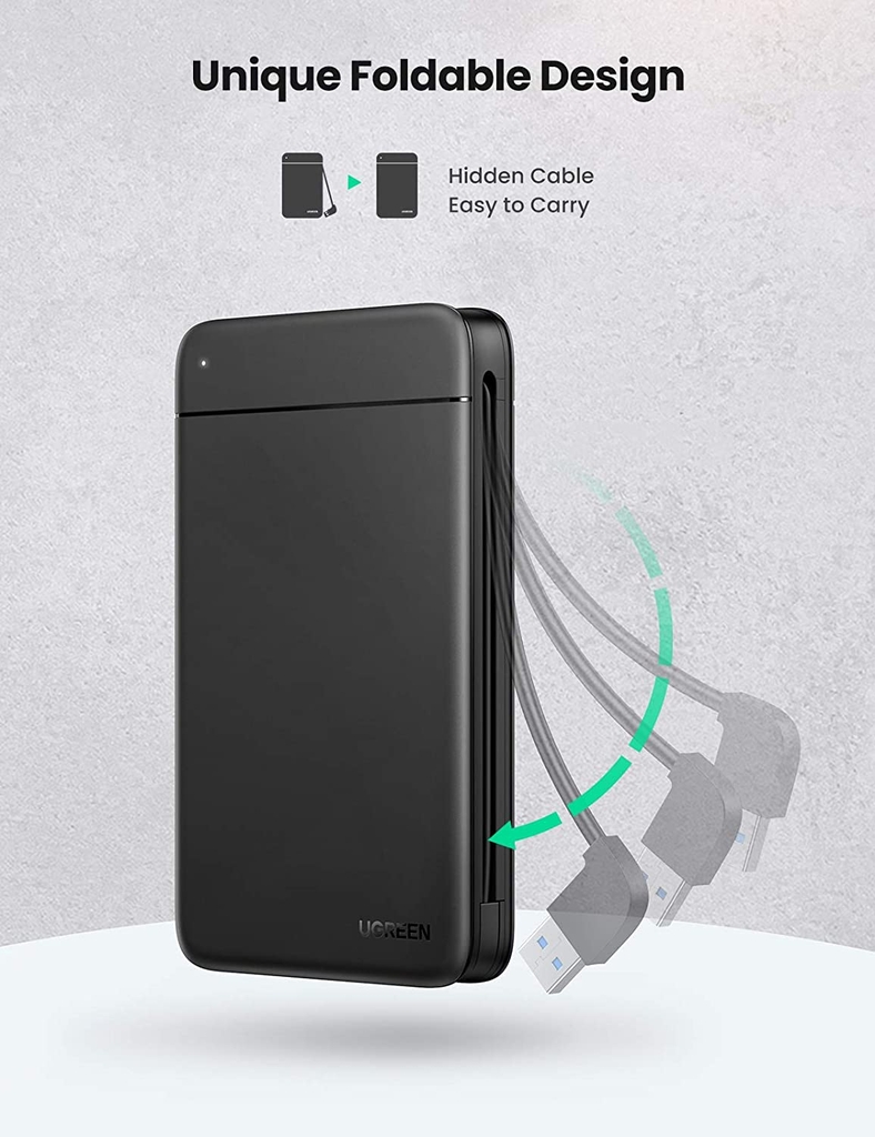 UGREEN 2.5-inch SATA Hard Drive Enclosure with Micro USB to USB-A Cable US221