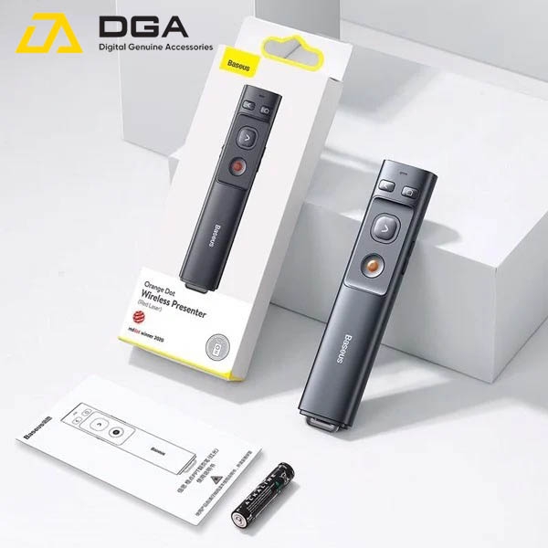 Bút Laser trình chiếu Baseus Orange Dot Wireless Presenter Red Laser Pointer