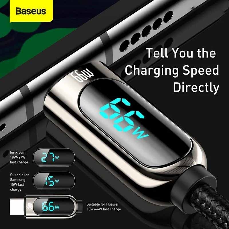 Cáp sạc 100W Baseus Display Fast Charging Data Cable Type-C to Type-C siêu nhanh