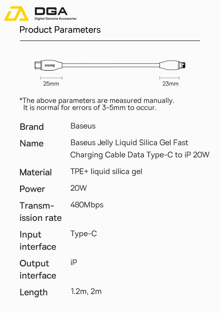 Cáp sạc nhanh C to Lightning 20W cho iPhone 12/13 Baseus Jelly Liquid Silica Gel Fast Charging Data Cable