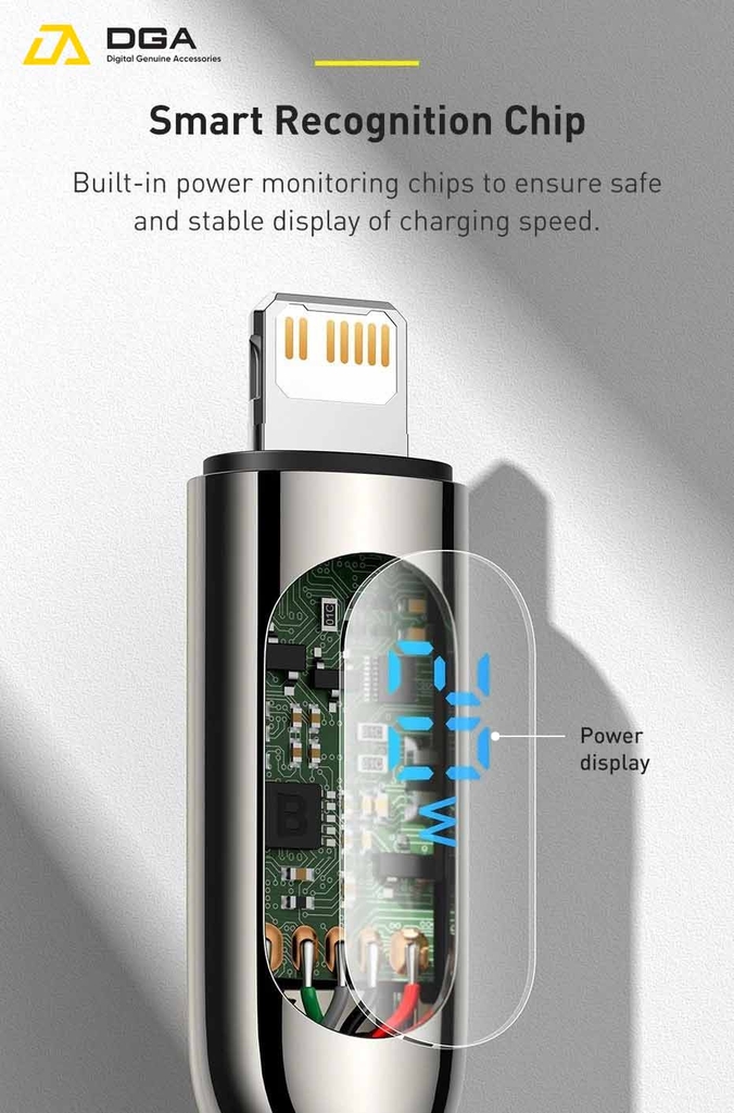 Cáp sạc nhanh Type C ra IP 20W tích hợp màn hình LED Baseus Display Fast Charging Data Cable