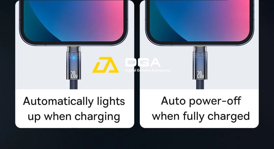 Cáp Tự Ngắt sạc nhanh iPhone 20w Gen2 Baseus Explorer Series