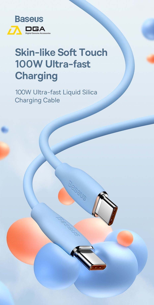 Cáp Sạc Nhanh Type C to Type C 100W Baseus Jelly Liquid Silica Gel Fast Charging Data Cable