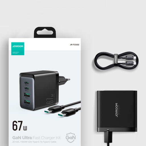 Cóc sạc Joyroom GaN Ultra TCG02 67W kèm dây sạc 100W C to C