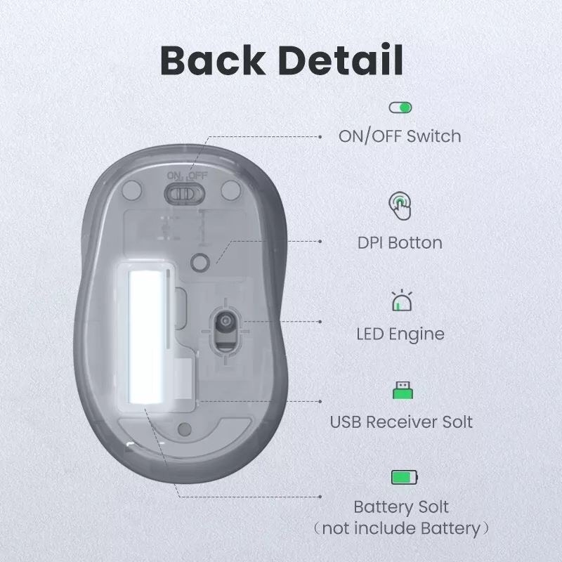 Chuột không dây UGREEN Portable Wireless Mouse MU003 90371