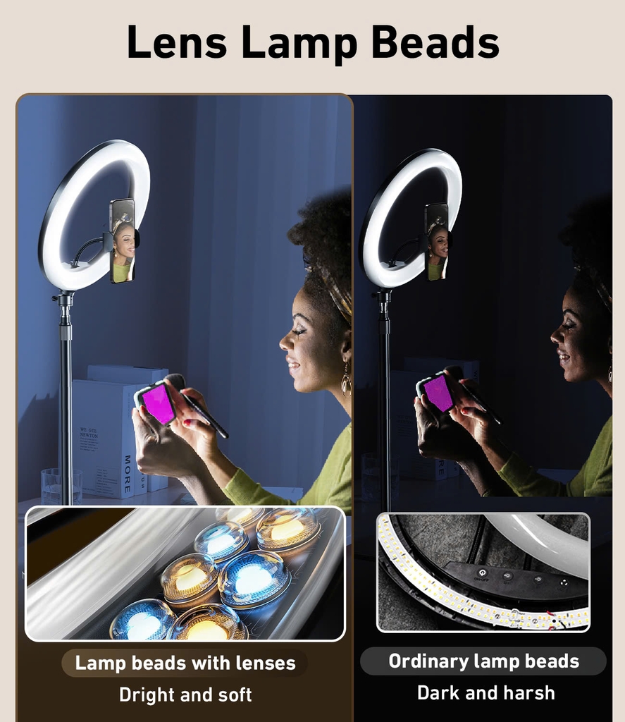 Đế giữ điện thoại để bàn RTAKO ZJ-FP02 Overhead Phone Mount 55cm (with 13'' Streaming Light & Phone Clamp)