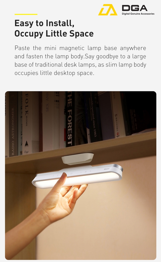 Đèn treo đế hít nam châm Baseus Magnetic Stepless Dimming Charging Desk Lamp Pro chống mỏi mắt - Tặng kèm đế đèn