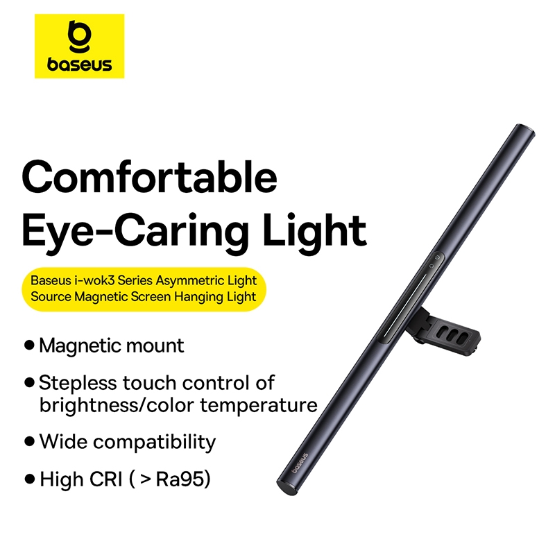 Đèn treo màn hình Baseus i-wok 3 Series Asymmetric Light Source Magnetic Screen Hanging Light (Ra > 95, i wok 3 Series)