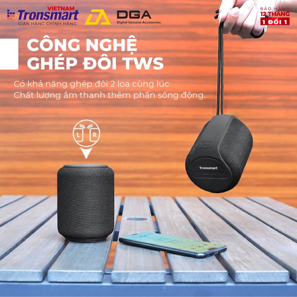 Loa bluetooth không dây Bluetooth 5.0 Tronsmart Element T6 Mini 15W Chống nước IPX6