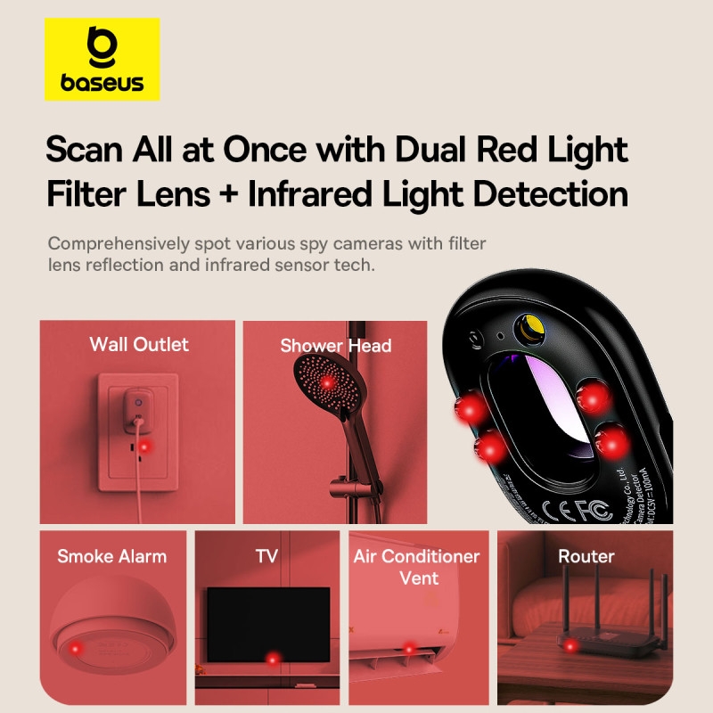 Máy Dò Hồng Ngoại Phát Hiện Camera Baseus Heyo Series II Camera Detector