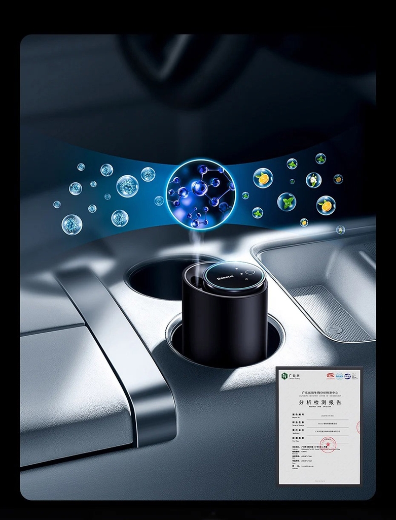 Máy Khuếch Tán Nước Hoa Khô Baseus Wisdom Car Smart Dual-port Atomized Aromatherapy Diffuser