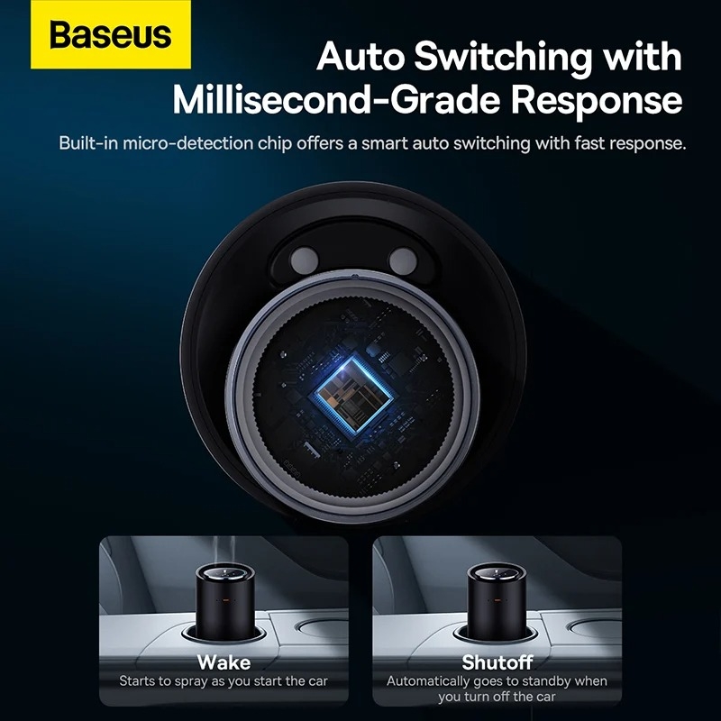 Máy Khuếch Tán Nước Hoa Khô Baseus Wisdom Car Smart Dual-port Atomized Aromatherapy Diffuser