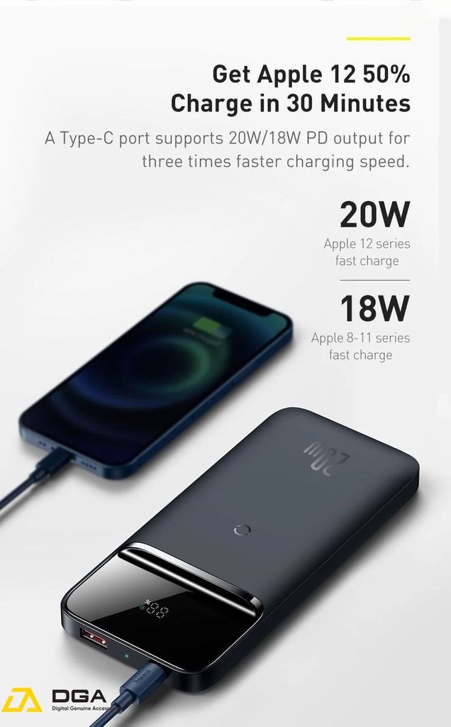 Sạc dự phòng không dây tích hợp nam châm Baseus Magnetic Wireless Quick Charging Power Bank sạc nhanh