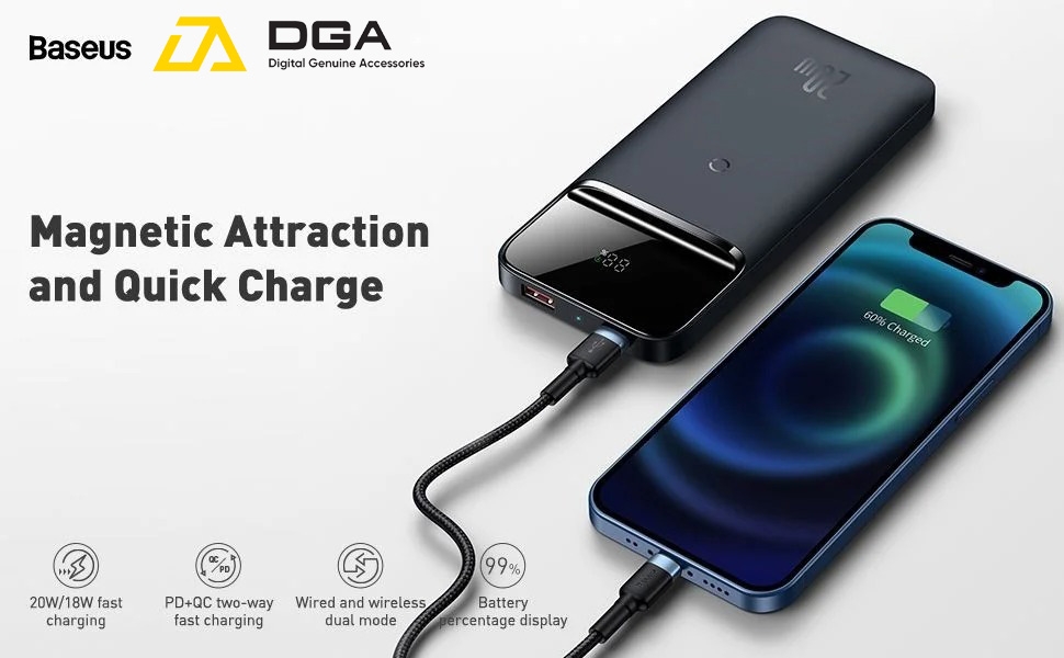 Sạc dự phòng không dây tích hợp nam châm Baseus Magnetic Wireless Quick Charging Power Bank sạc nhanh