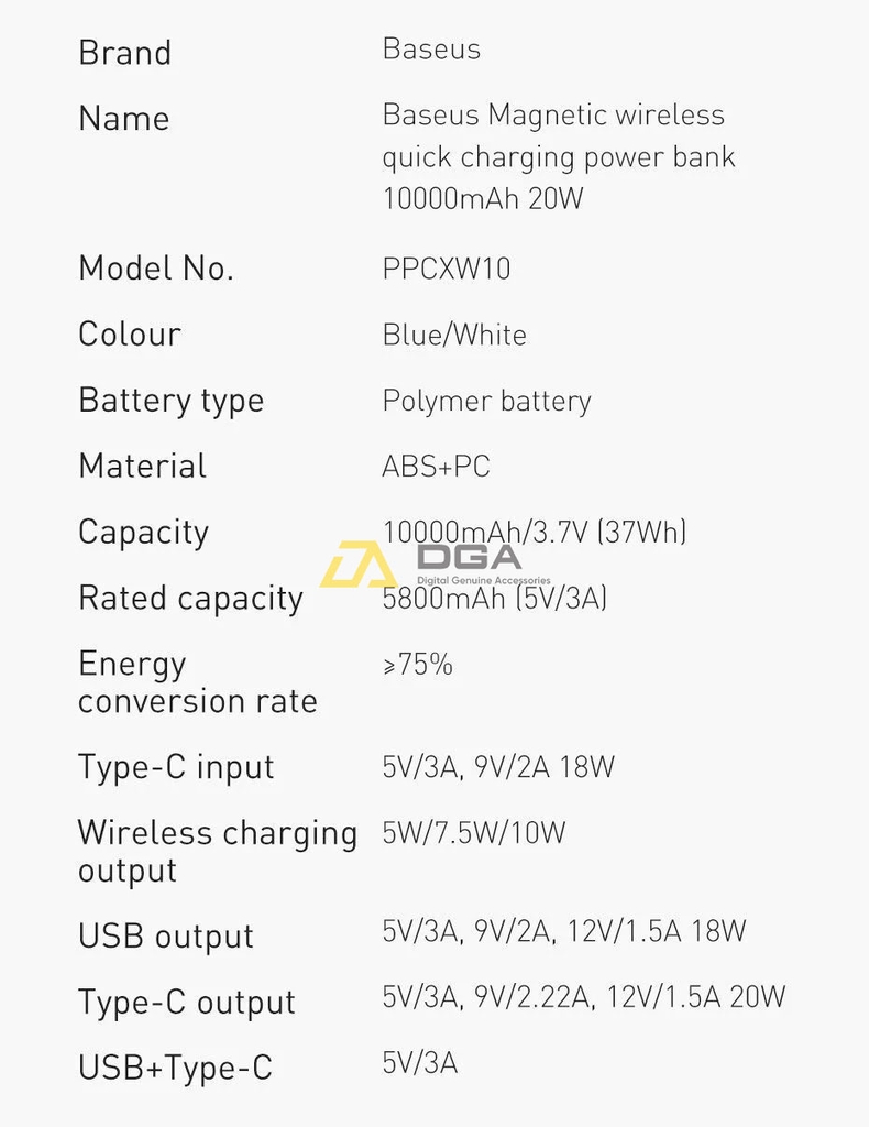 Sạc dự phòng không dây tích hợp nam châm Baseus Magnetic Wireless Quick Charging Power Bank sạc nhanh