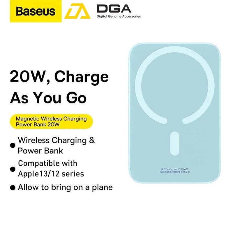 Pin Sạc Dự Phòng Không Dây Sạc Nhanh 20W Tích Hợp Nam Châm Baseus Magnetic Wireless Charging Power bank 10000mAh (With Baseus Xiaobai series Cable Type-C to Type-C 60W(20V/3A) 50cm)