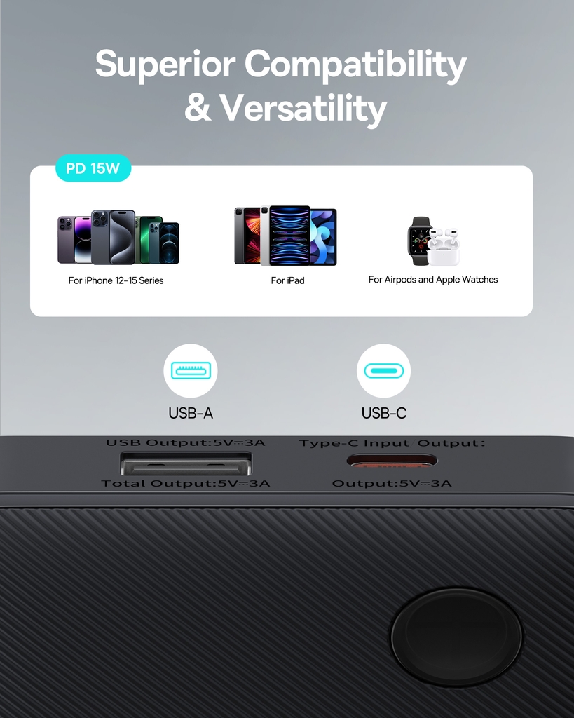 Pin Sạc Dự Phòng Baseus Airpow Lite Power Bank 10000mAh 15W (With Simple Series Data Cable USB to Type-C 30cm)