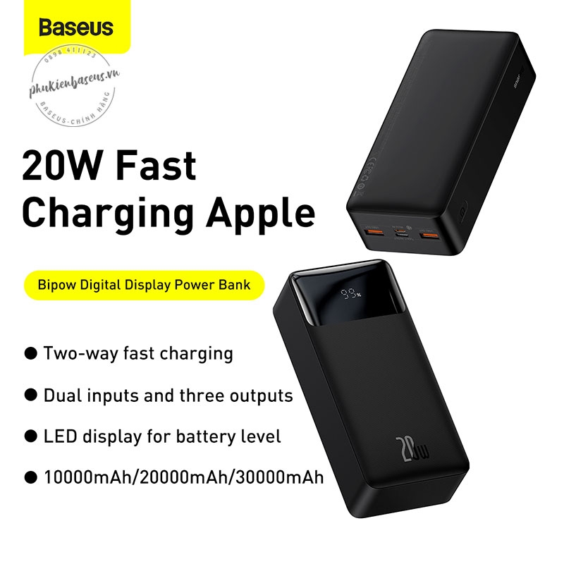 Sạc dự phòng Baseus Bipow Digital Display Power Bank 2023 New upgrade Edition