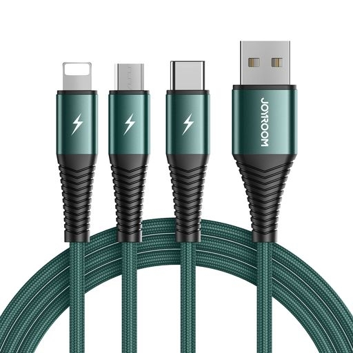 Cáp sạc Joyroom S-1230G4 3-in-1 charging cable(lightning+typec+micro)1.2M-black
