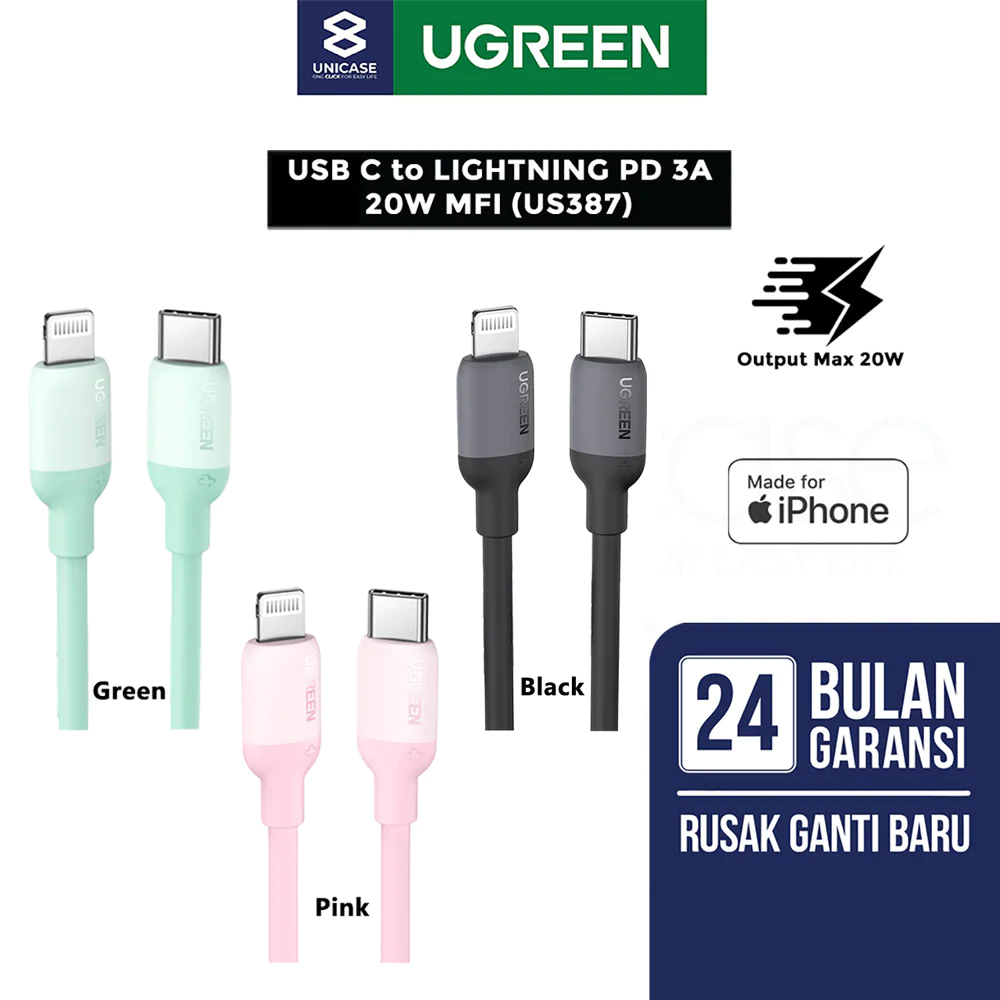 UGREEN USB-C to Lightning Silicone Cable 1m  US387